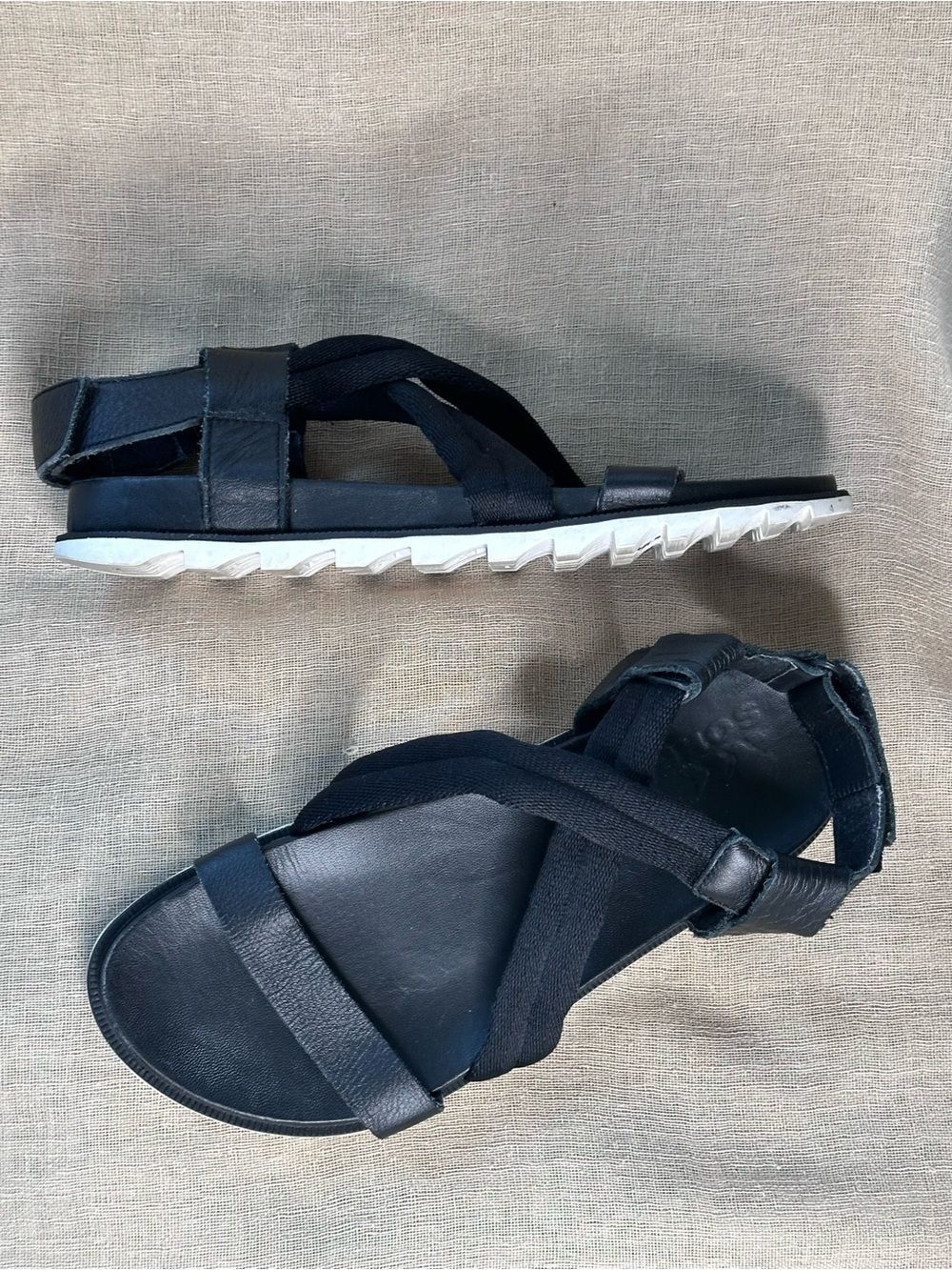 SOREL Roaming Decon Sandals Black Leather Strappy Sz 6